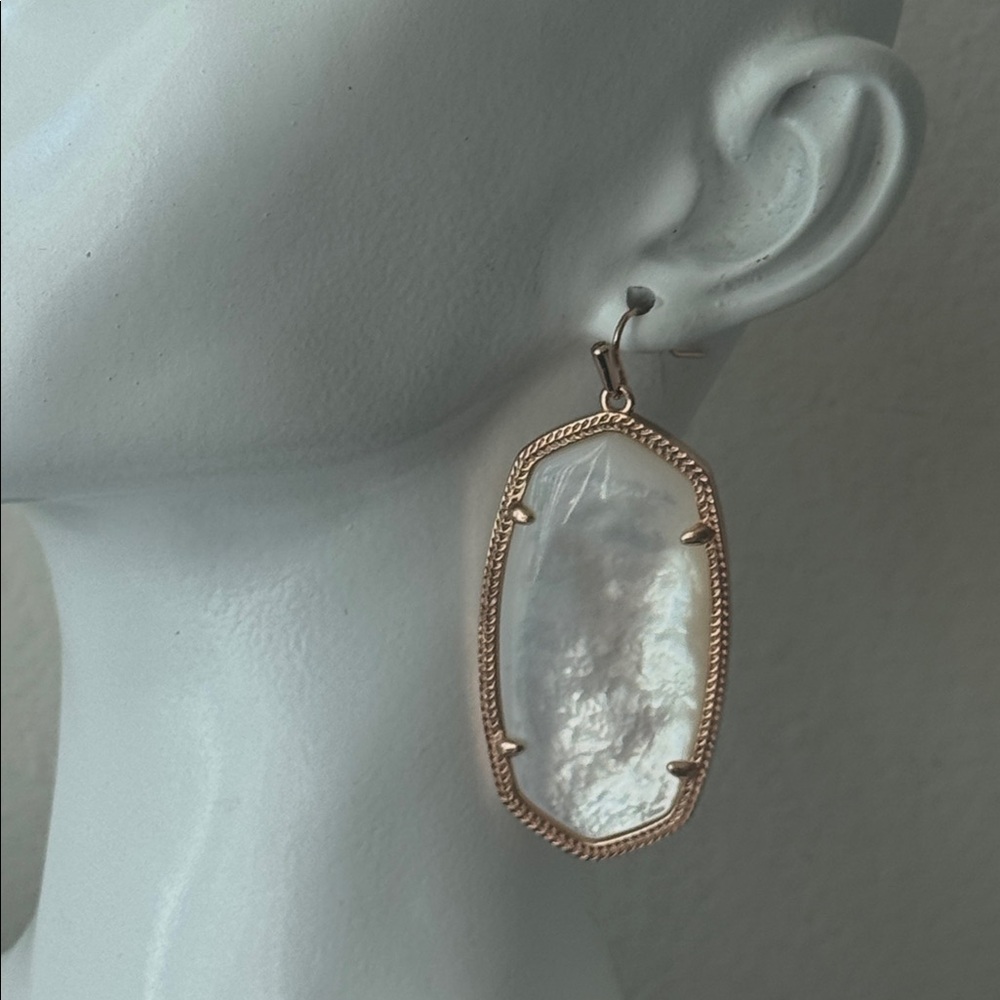 Kendra Scott Danielle Rose Gold and Ivory Mother of Pearl Stone Earrings